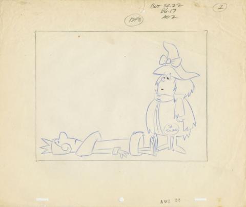 Winsome Witch “Prince of a Pup” Layout Drawing - ID: may22614 Hanna Barbera