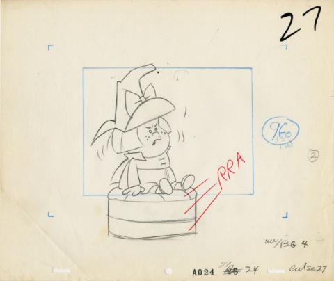 Winsome Witch “Wee Winnie Witch” Layout Drawing (1966) - ID: may22616 Hanna Barbera