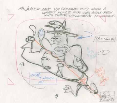 Ren and Stimpy Royal Canadian Kilted Yaksmen Jasper Layout Drawing (1993) - ID: may23343 Nickelodeon