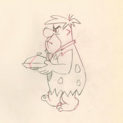 The Flintstones "The Girls' Night Out" Fred Flintstone Production Drawing (1961) - ID: may23560 Hanna Barbera