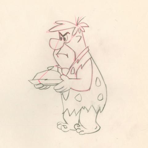 The Flintstones "The Girls' Night Out" Fred Flintstone Production Drawing (1961) - ID: may23562 Hanna Barbera