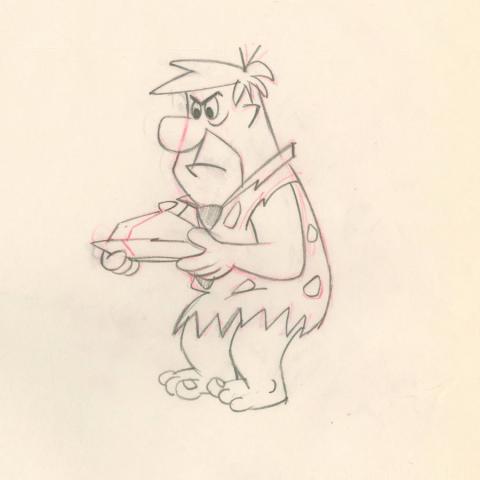 The Flintstones "The Girls' Night Out" Fred Flintstone Production Drawing (1961) - ID: may23564 Hanna Barbera