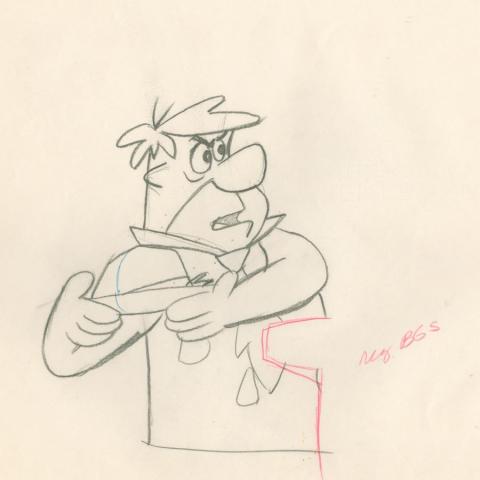 The Flintstones "The Girls' Night Out" Fred Flintstone Production Drawing (1961) - ID: may23568 Hanna Barbera
