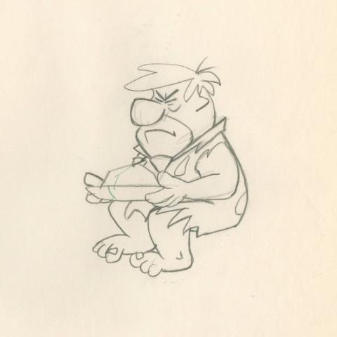 The Flintstones "The Girls' Night Out" Fred Flintstone Production Drawing (1961) - ID: may23570 Hanna Barbera