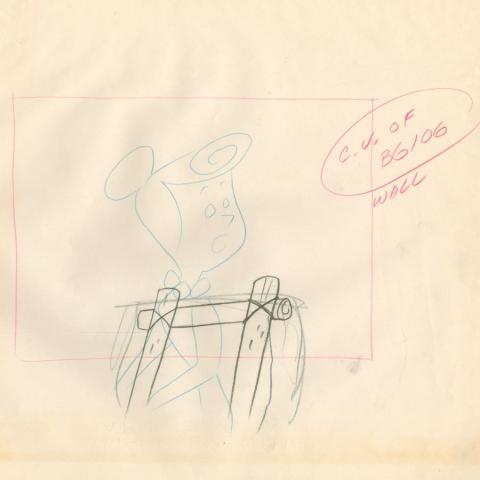 The Flintstones "The Girls' Night Out" Wilma Flintstone Layout Drawing (1961) - ID: may23580 Hanna Barbera