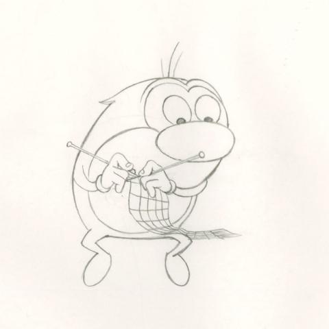 The Ren and Stimpy Show Superstitious Stimpy Stimpy Production Drawing (1995) - ID: may23627 Nickelodeon