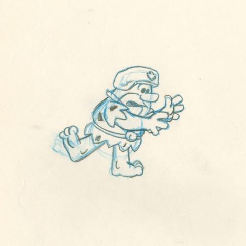 The Flintstones Comedy Show “Bedrock Cops” Barney Rubble Production Drawing (1981) - ID: may23647 Hanna Barbera