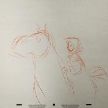 Beauty and the Beast Belle & Horse Production Drawing - ID: maybeautybeast6882 Walt Disney