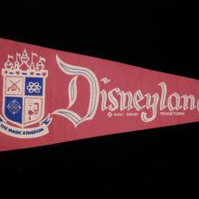 Disneyland Lands Red Vintage Pennant - ID: septdisneyland18008 Disneyana