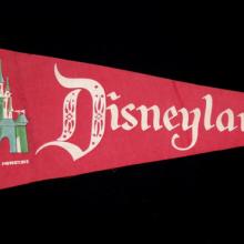 Disneyland Sleeping Beauty Castle Red Vintage Pennant - ID: septdisneyland18013 Disneyana