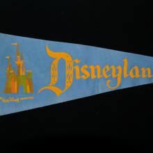 Disneyland Sleeping Beauty Castle Blue Vintage Pennant - ID: septdisneyland18019 Disneyana