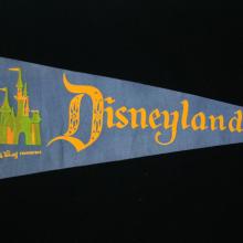 Disneyland Sleeping Beauty Castle Blue Vintage Pennant - ID: septdisneyland18021 Disneyana