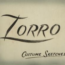 Zorro Costume Sketches Hand-Painted Sign - ID: marzorro19136 Walt Disney