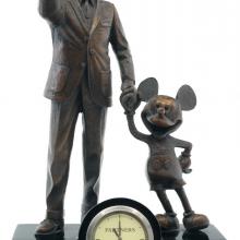 Walt & Mickey Partners Statue Clock - ID: octdisneyland19303 Walt Disney