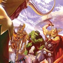 Avengers #1 Variant Cover Signed Giclee on Canvas Print - ID: aprrossAR0018C Alex Ross