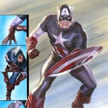 Capt America: Ready for Battle Signed Lithograph Print - ID: aprrossAR0081DL Alex Ross