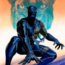 Black Panther Signed Giclee on Paper Print - ID: aprrossAR0190P Alex Ross