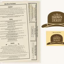 Collection of Brown Derby Menus - ID: augdismenu20438 Disneyana