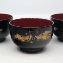 Mickey Mouse Set of 4 Lacquer Miso Bowls - ID: jundisneyana20016 Disneyana