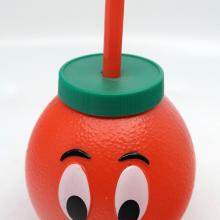 Orange Bird Head Plastic Drinking Glass with Straw - ID: jundisneyana20228 Disneyana