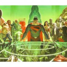Kingdom Come: War Room Signed Giclee on Canvas Print - ID: AR0317DC Alex Ross