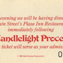 1981 Disneyland Candlelight Procession Admission Ticket - ID: apr22124 Disneyana