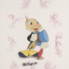 Ward Kimball Signed Jiminy Cricket Limited Edition Cel - ID: apr22158 Walt Disney