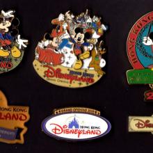 Collection of (6) Hong Kong Disneyland Pins  - ID: augdisneyana20248 Disneyana