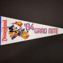 Disneyland Grad Nite 1984 Pennant - ID: augdisneyana21199 Disneyana
