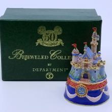 Disneyland 50th Anniversary Bejeweled Castle Trinket Box - ID: augdisneyana21216 Disneyana