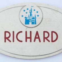 1970s Disneyland Cast Member Richard Name Tag - ID: augdisneyana21229 Disneyana