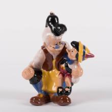 1940 Pinocchio, Geppetto, and Figaro Ceramic Figurine - ID: brayton00003pg Disneyana