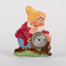 1950s Snow White and the Seven Dwarfs Happy Ceramic Clock - ID: febdisneyana21544 Disneyana