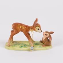 1950s Bambi and Thumper Ceramic Figurine by Goebel - ID: goebel0009bamthu Disneyana