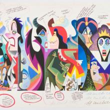 Disney Villains Modern Art Test Print with Notes - ID: jandisney22287 Disneyana