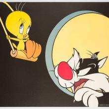 Sylvester & Tweety Caught Swinging Limited Edition Poster - ID: janlooney22308 Warner Bros.
