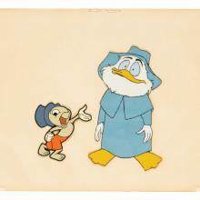 1950s Jiminy Cricket and J.J. Fate Art Corner Production Cel Set-Up - ID: jun22485 Walt Disney