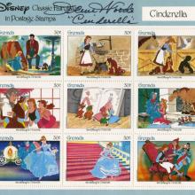 Cinderella Stamp Sheet Signed by Ilene Woods - ID: mardisney22356 Disneyana