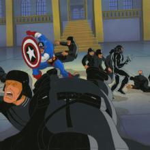 X-Men Old Soldiers Captain America Key Cel and Background - ID: may22086 Marvel