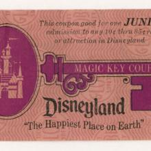 Disneyland 1970s Single Junior Magic Key Coupon - ID: may22254 Disneyana