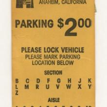 1984 Disneyland Parking Ticket - ID: may22262 Disneyana