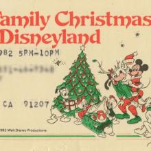 1982 Disney Family Christmas Party at Disneyland Ticket - ID: may22276 Disneyana