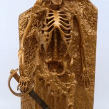 Pirates of the Caribbean Golden Bird Head Skeleton Pirate Figurine  - ID: octdisneyana21141 Disneyana