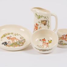 1940s Bambi 4 Piece Dish Set - ID: shaw00029 Disneyana