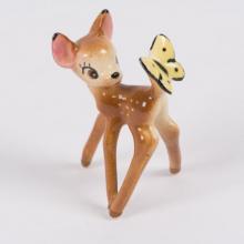 Bambi with Butterfly Ceramic Figurine by Shaw Pottery - ID: shaw00031 Disneyana