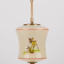 Bambi and Thumper Glass Ceiling Lamp - ID: apr22195 Disneyana