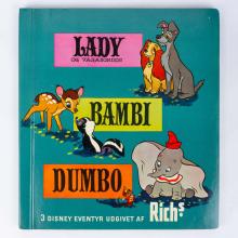 Lady the Tramp, Dumbo, and Bambi Danish Stampbook  - ID: apr23259 Disneyana