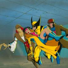 X-Men Out of the Past Part 2 Lady Deathstrike Jubilee Gambit Wolverine Production Cel  - ID: apr23336 Marvel