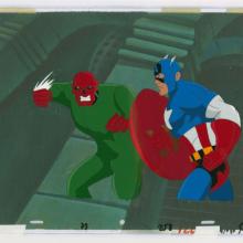 X-Men Old Soldiers Red Skull and Captain America Production Cel  - ID: apr23377 Marvel
