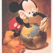 "Putting a Smile on the World" Mickey Mouse Print by Paul Felix (2008) - ID: aug22049 Disneyana